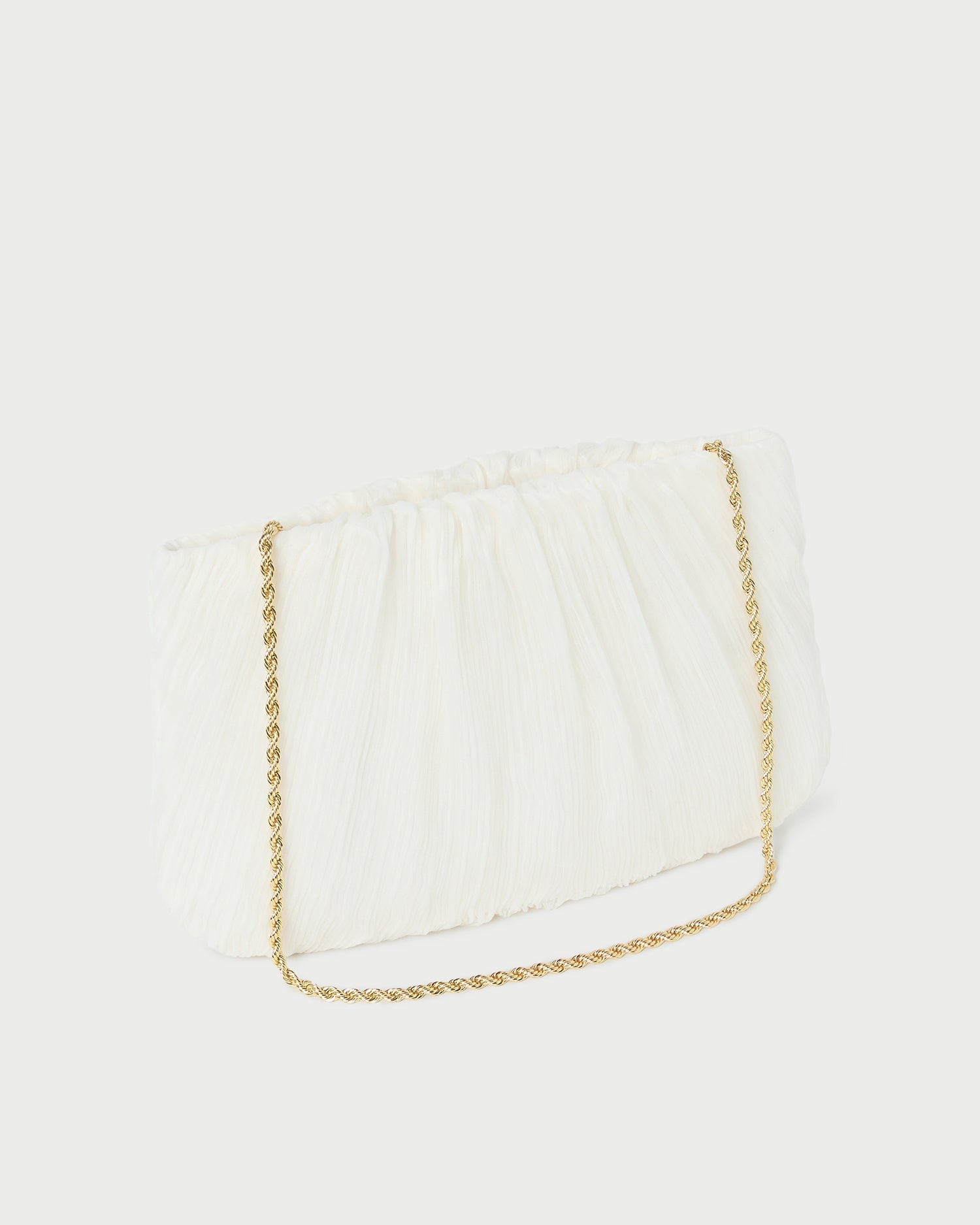 Brit Pearl Flat Pleated Clutch