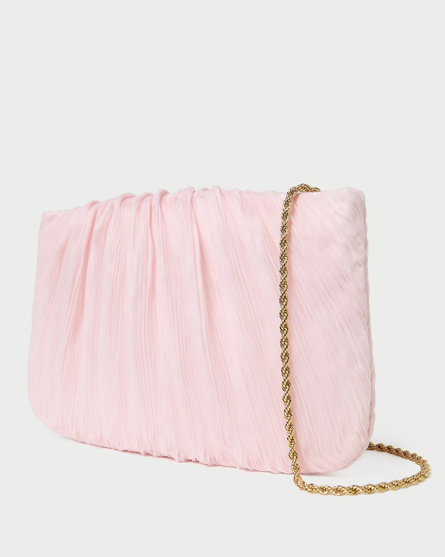 Brit Pink Flat Pleated Clutch